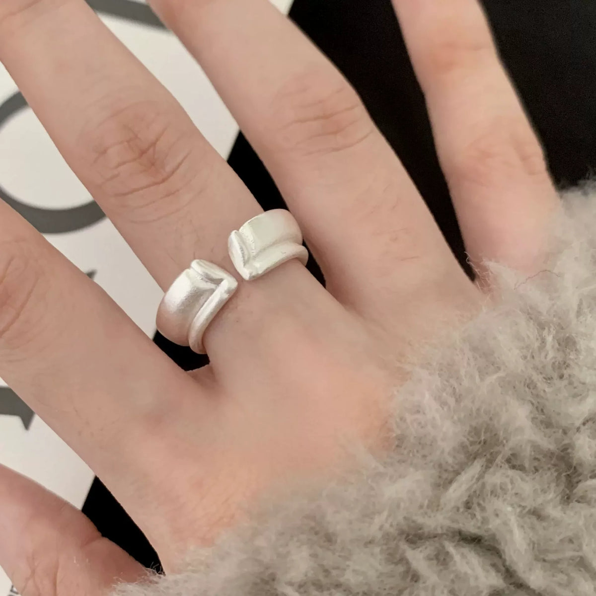 Sam Panda 925 Sterling Silver Rings For Women Men Fine Jewelry Finger Adjustable Open Wing Shape Ring For Party Birthday Gift