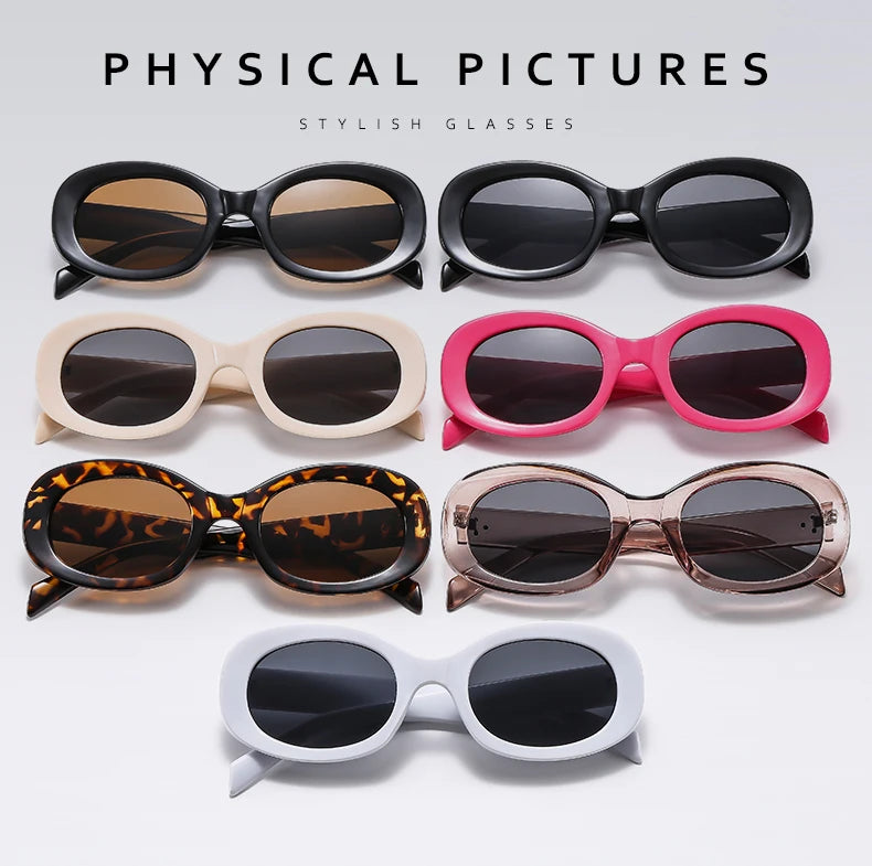 Versatile Fashion Sunglasses New Oval Frame Sun Glasses Retro Small Frame Eyeglasses Y2K Street Photo Glasses Female