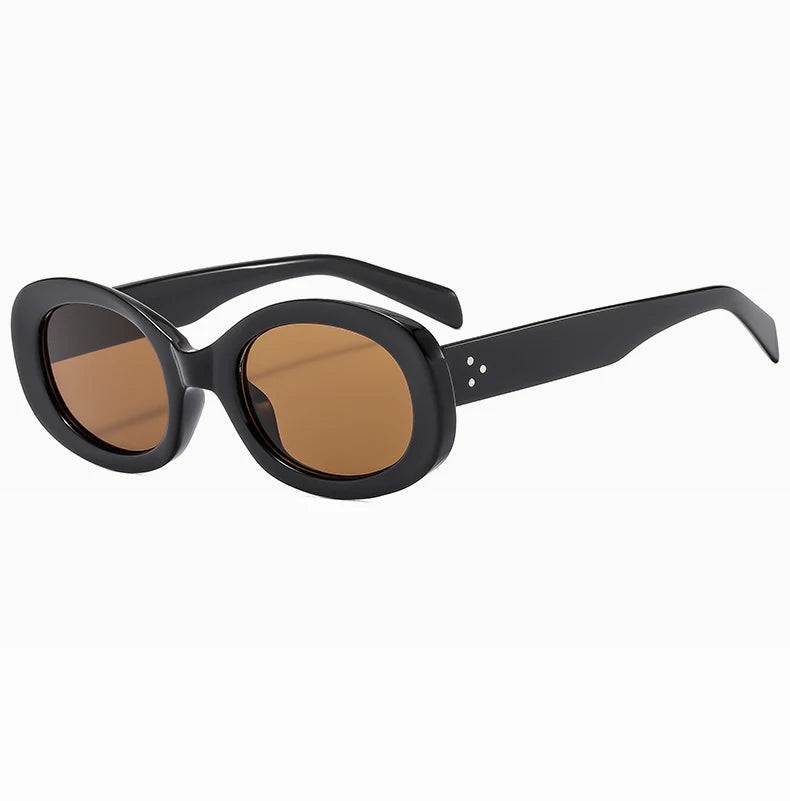 Versatile Fashion Sunglasses New Oval Frame Sun Glasses Retro Small Frame Eyeglasses Y2K Street Photo Glasses Female