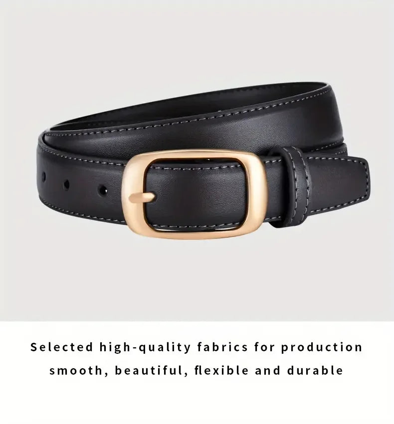 Women's Leather Belts For Jeans Ladies Strap Alloy Metal Pin Buckle Fashion Belt
