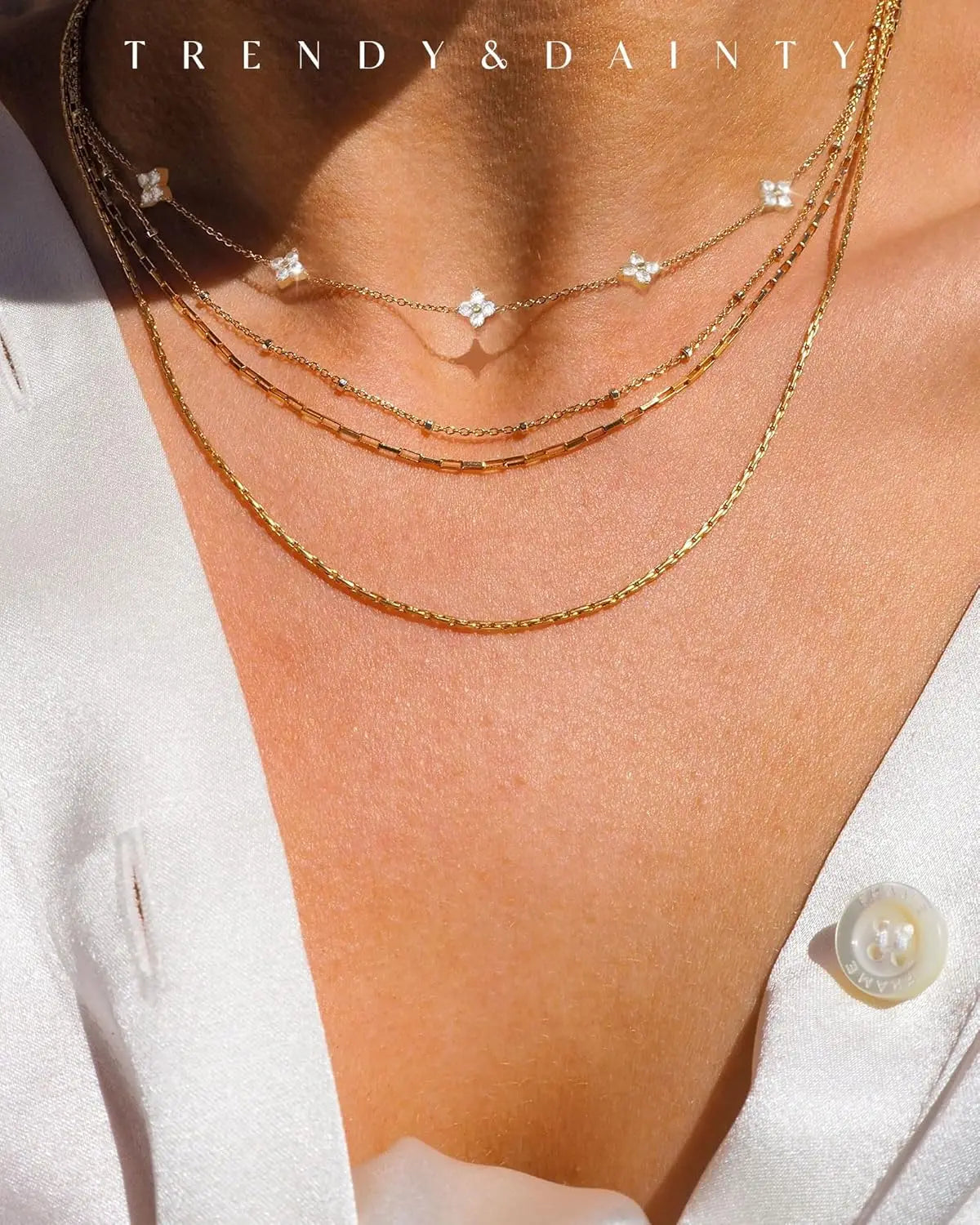Silver/14K Gold Plated Cubic Zirconia Necklaces for Women Hypoallergenic Necklace Choker Necklace Christmas Gift For Women