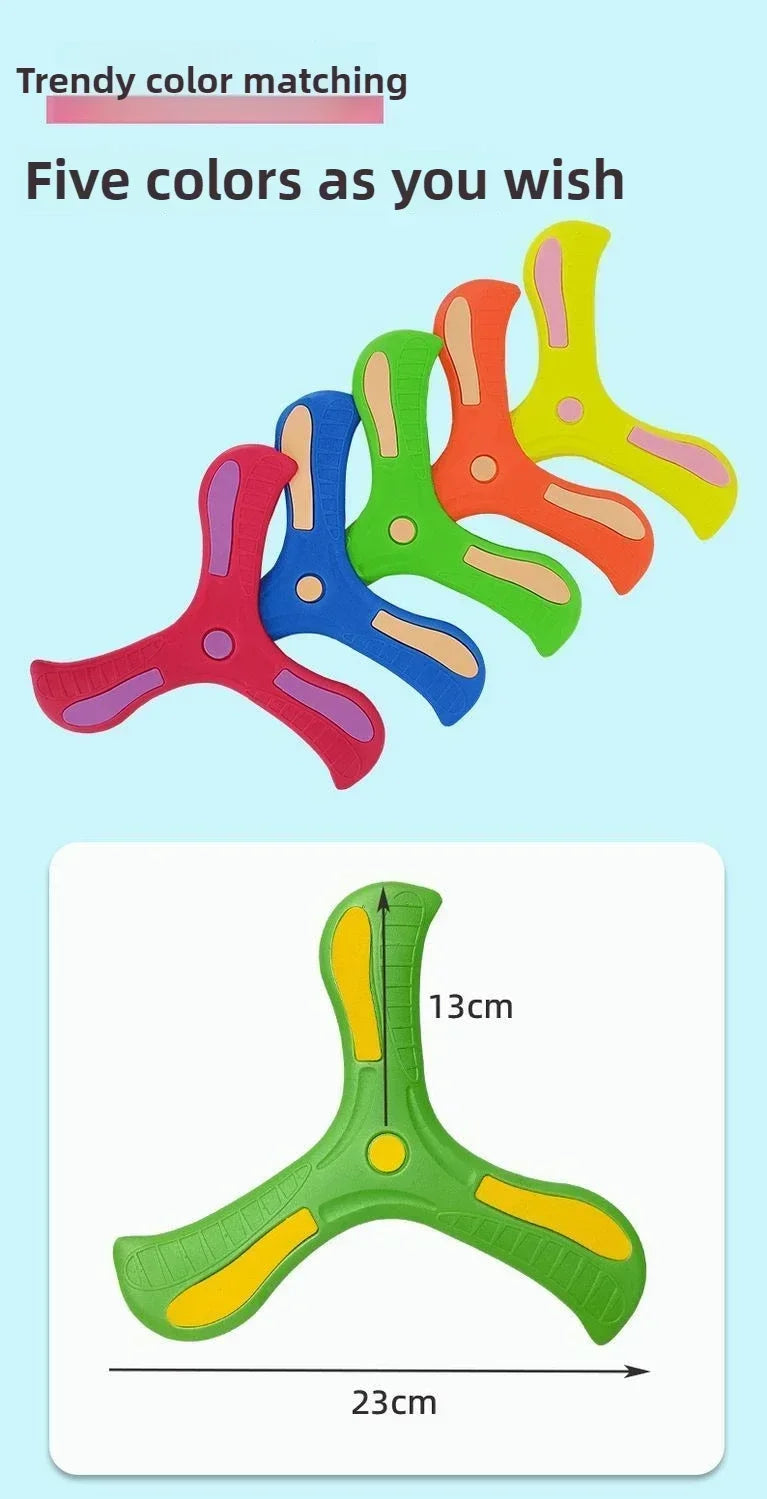 Children Soft Boomerang Toy Three-leaf Cross Outdoor Flying Disc Games Adult-kids Interactive Sports Toys for Decompression Gift