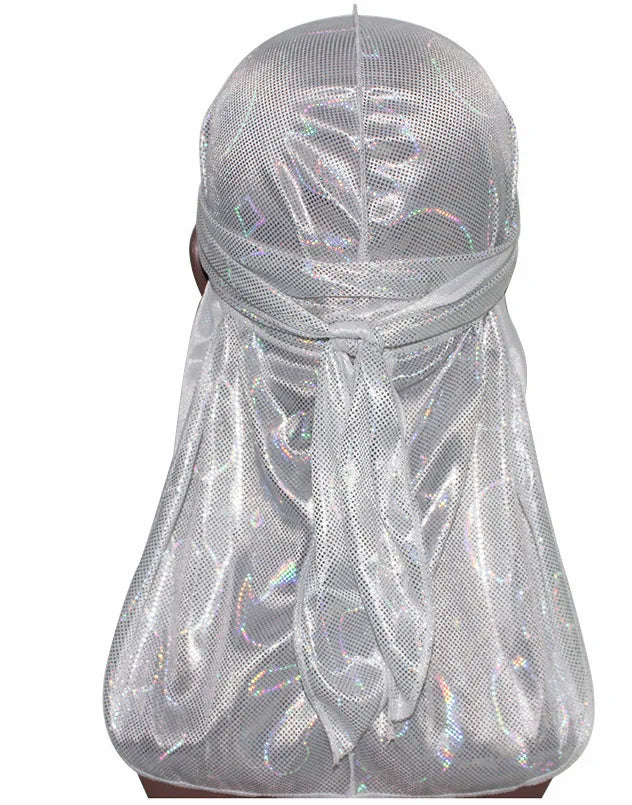 Satin Floral Printed Headband Scarves for Women Hair Accessories Mens Doo Rag Durag Long Tail Cap Bandana Turban Unisex Headwear
