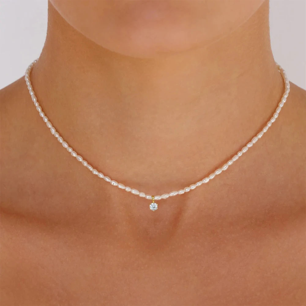CANNER New 925 Sterling Silver Mini Zircon Pendant Necklaces Chain For Women Necklace Chains Fine Jewelry Gift Collares подвеска