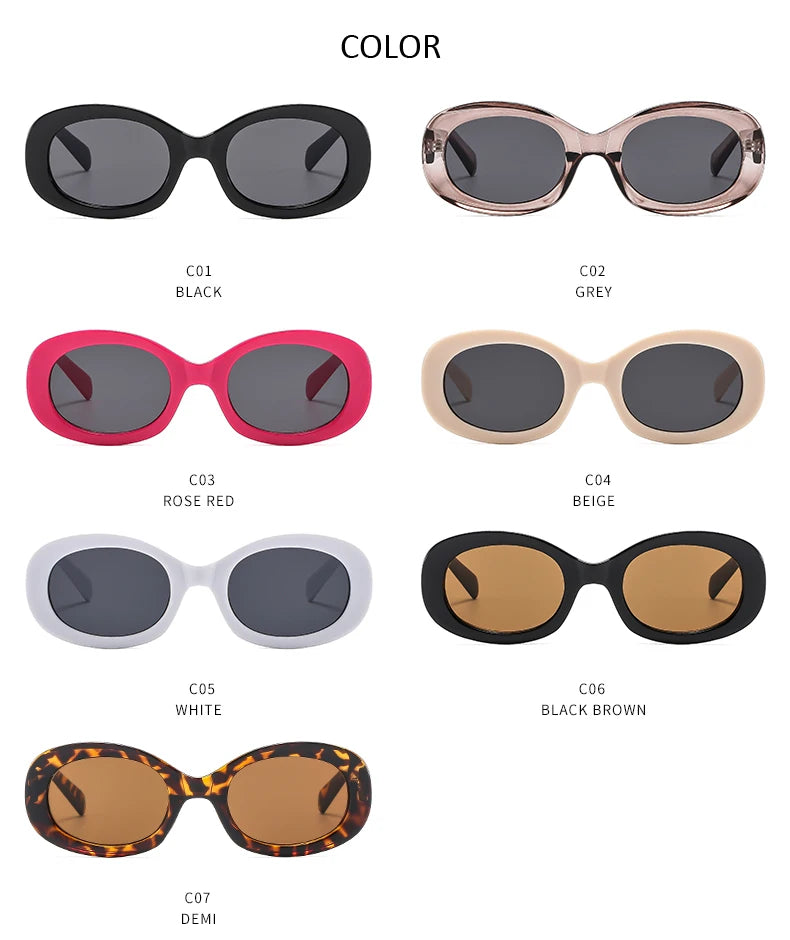 Versatile Fashion Sunglasses New Oval Frame Sun Glasses Retro Small Frame Eyeglasses Y2K Street Photo Glasses Female