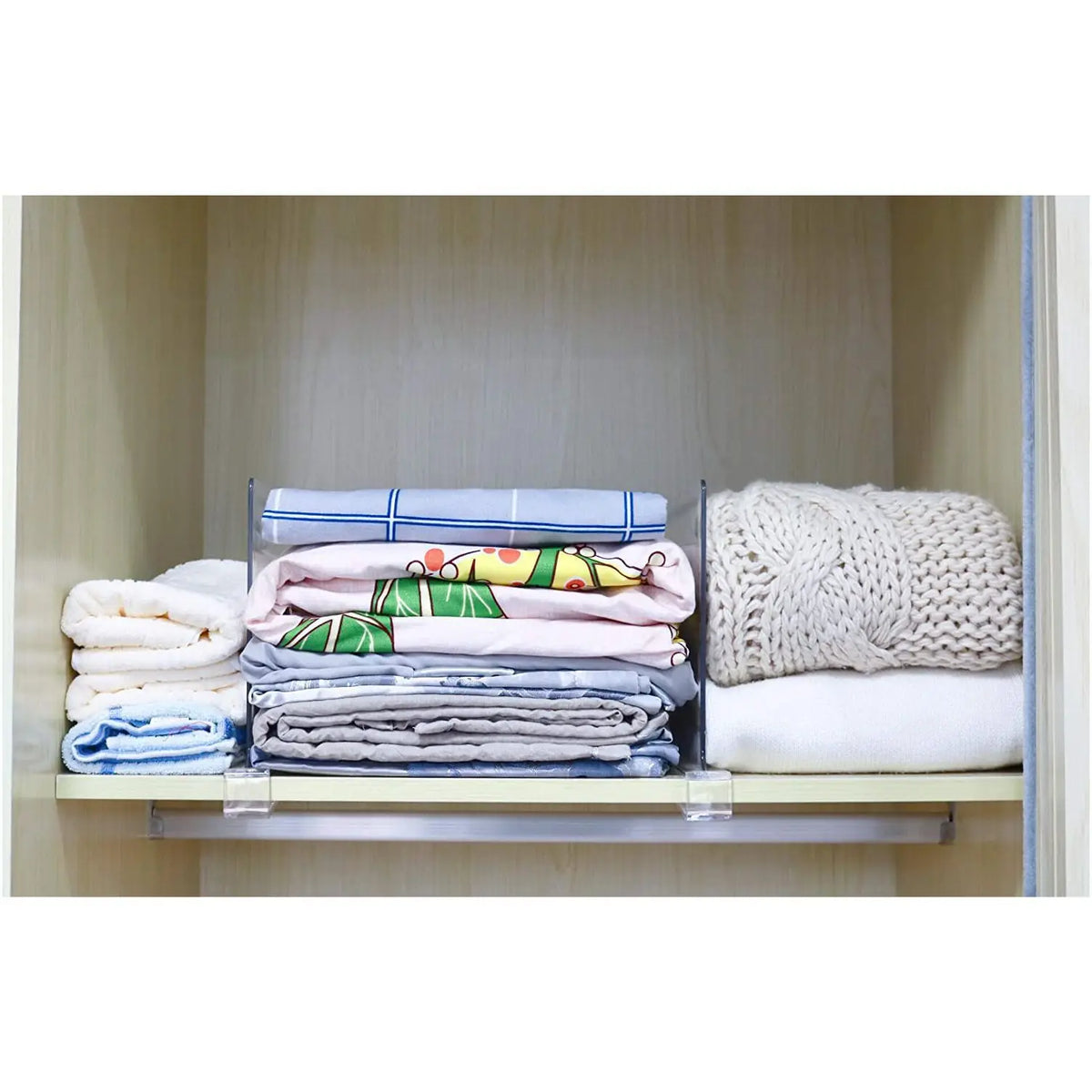 6/4/2/1pcs Transparent Closet Shelf for Wardrobe Organizer Cloth Divider Cupboard Bookcase Divider Baffle Home Organizer