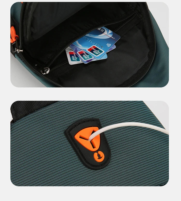 Men Chest Bag Large Capacity One Shoulder Crossbody Backpack Outdoor Sports Leisure Fashion Small Sling Bag For Men