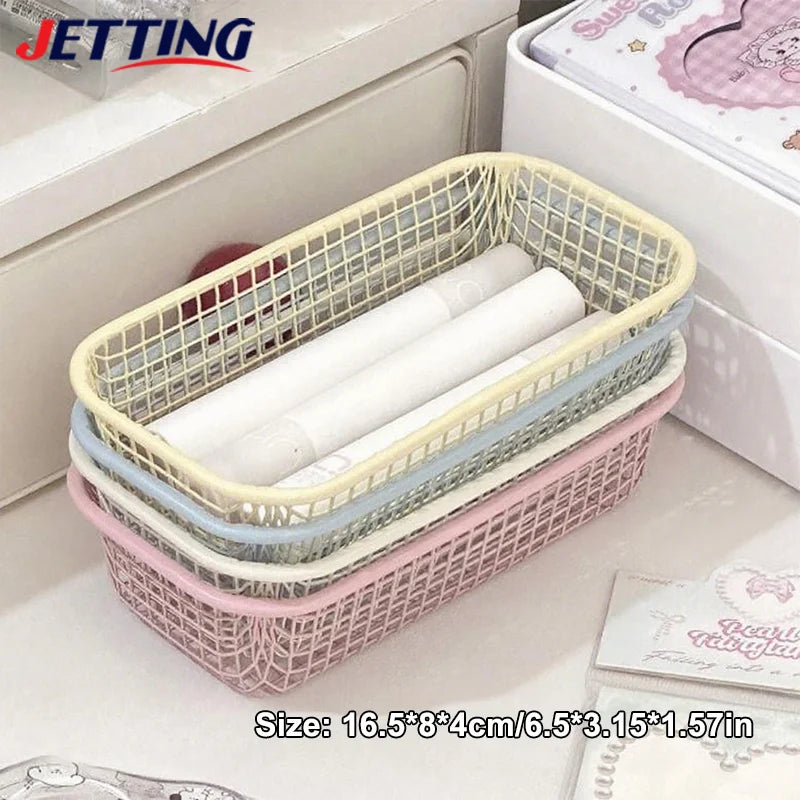 Desktop Storage Basket INS Metal Sundries Organizer Basket Photocard Case Office Stationery Home Supplies Make Up Sorting Holder