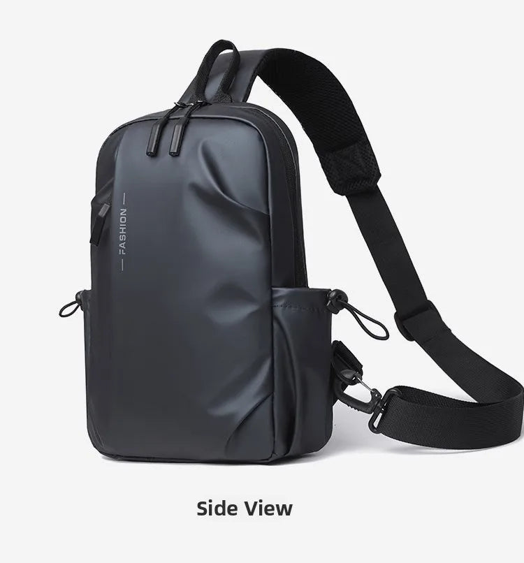 Large Capacity Fashion Waterproof Men's Crossbody Bag Casual Travel Leisure Ladies Single Shoulder Slant Bag Chest Bag
