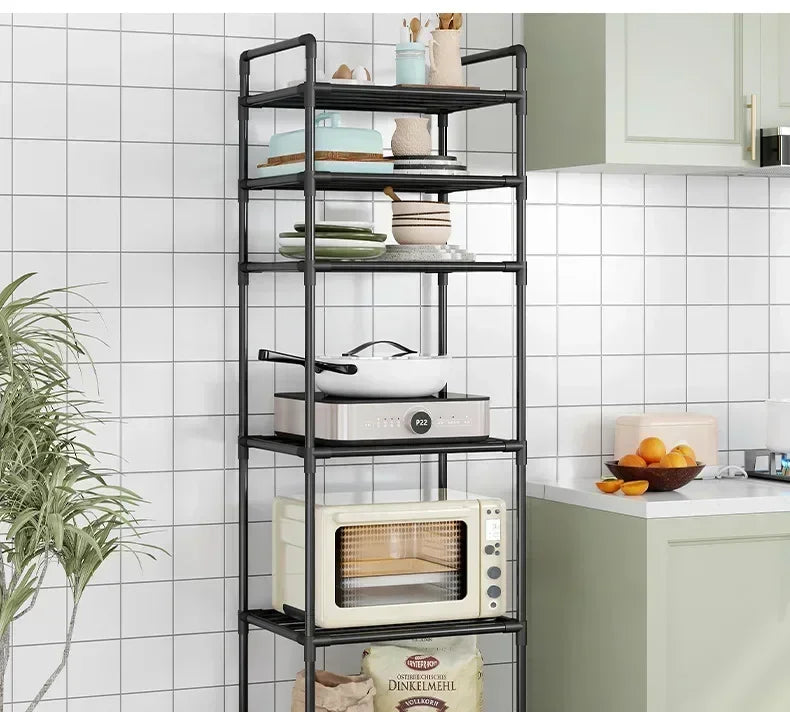 Kitchen mobile storage cart, multi-layer floor rack, dish refrigerator organizer refrigerator organizer