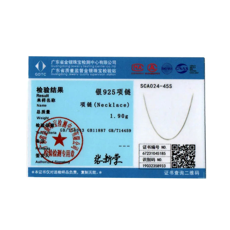 WOSTU Classic Basic Chains Solid 925 Sterling Silver O-Shaped Necklace Twisted Snake Bar Singapore Box Chain Square Links 45CM