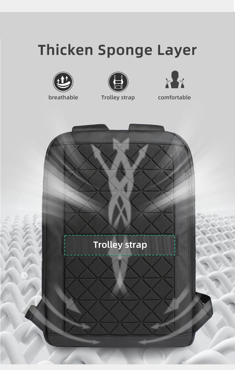 Heroic Knight Slim Backpack for Men Multifunction Work Backpack for 15.6' Laptop Bag Waterproof Business Bag College Bag Male