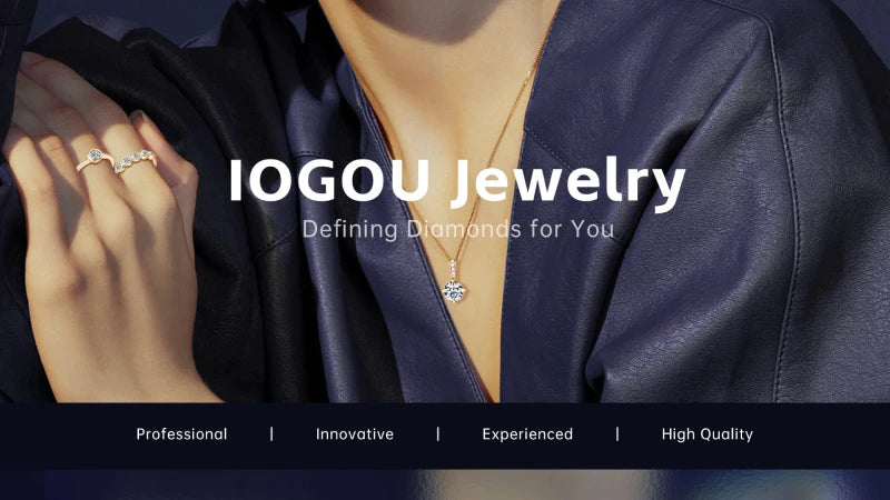 IOGOU Classic 8mm 2.0CT D Moissanite Ring 14k Gold Filled Engagement Wedding Rings for Women Finger Jewelry with GRA Certificate