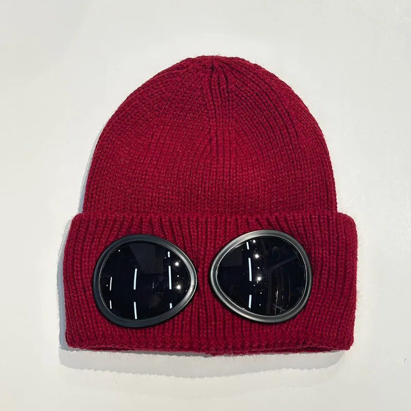1PC Winter Warm Knitted Beanie Hat for Women Men Winter Windproof Skull Caps with Glasses Outdoor Ear Protection Cold Cap Garros