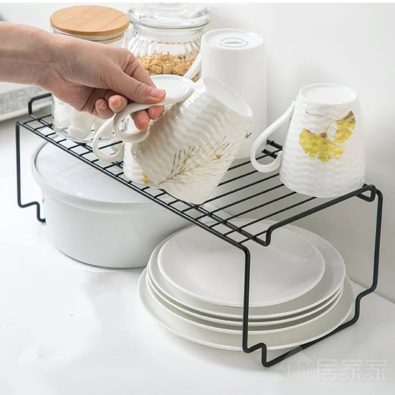 Stackable Iron Kitchen Shelving Cupboard Dish Rack Kitchenware Seasoning Storage Rack Kitchen Organizer Rack
