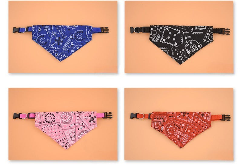 Pet Triangle Scarf Cat Dog Saliva Towel Printed Pets Dog Collar Adjustable Strap Kitten Puppy Saliva Neckerchief Pet Supplies