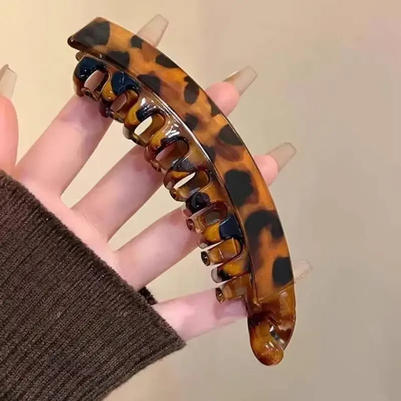 Tortoiseshell Banana Hair Clip Fish Shaped Hairpin For Women Hair Accessories Hairgrips Twist Clamp Ponytail Barrettes Headwear