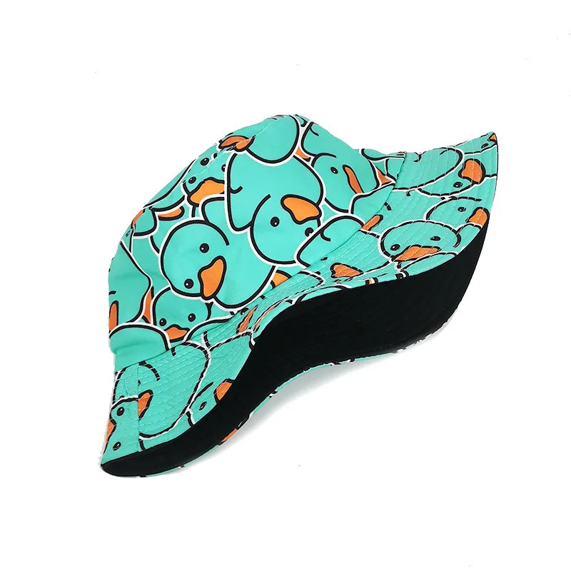 Duck Print Panama Summer Sunscreen Sun Hat Women Men Suitable for Daily Wear Bucket Hats Travel Fashion Decorate Fisherman Hats
