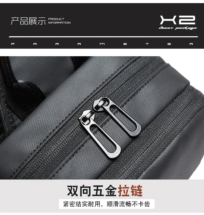 Fashion Men Travel Waterproof Leisure Business Chest Sports Packs Messenger Shoulder Sling Running Bag Men's Boys