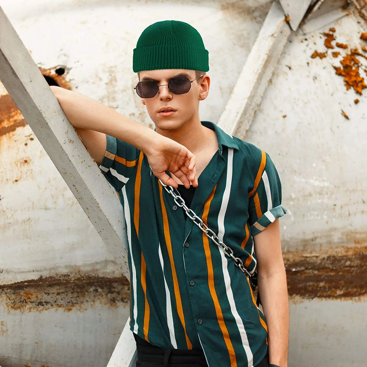 Beanie Knit Hats Fashion Men Boy Skullcap Sailor Caps Cuffs Retro Navy Short Hat Solid Color Unisex Winter Warm Cap Roll-up Edge
