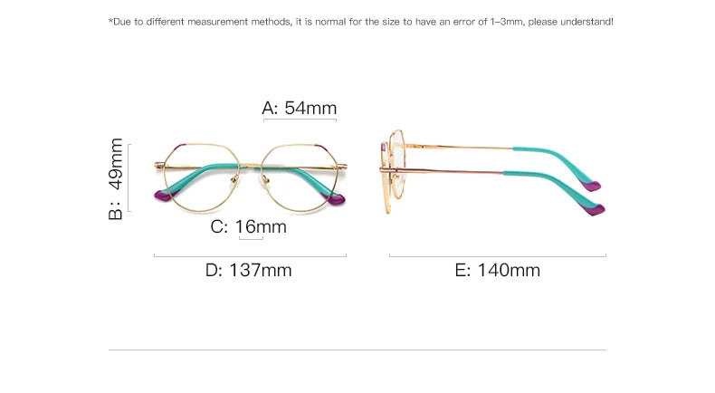 VICKY Metal Myopia Prescription Glasses Hyperopia Reading Glasses Women Anti Blue Light Computer  Glasses Optical Glasses Frame
