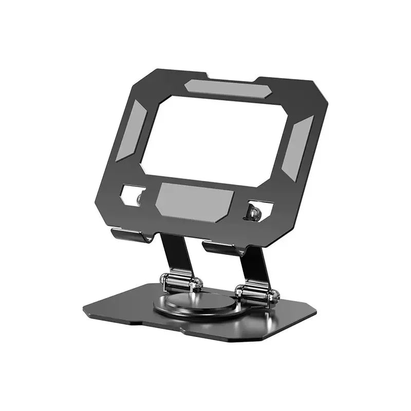 All-Metal Foldable 360° Rotatable Desktop Stand for Tablet & Phone, Hollow-Out Heat Dissipation Tablet Support Bracket