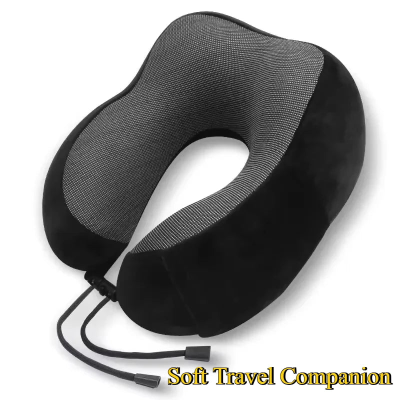 Massage U‑Shaped Memory Foam Travel Neck Pillow Ergonomic Cervical Support Cushion for Airplane Car Road Trip Rest