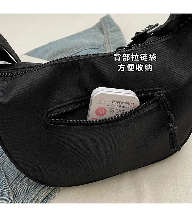 Fashion Crossbody Bag Simple Wide Shoulder Strap Design Single Shoulder Bag Original Style Commuting Dumpling Women Bag