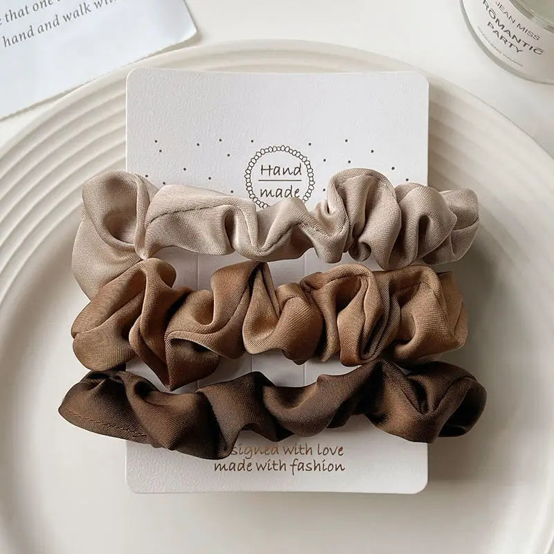 Elegant Satin Hair Scrunchies for Women Softer Than Elastic Bands Hair Rope Girls Elegant Strong Ponytail Hair Ties Accessories