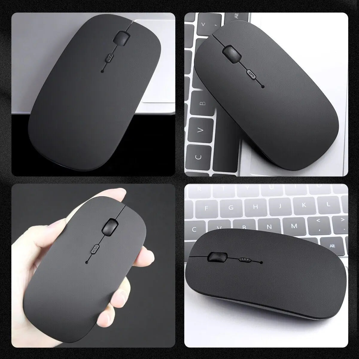 Slim Wireless Mouse 2.4GHz Optical Mice 1600DPI Gamer Office Quiet Mouse Ergonomic Design Mice With USB Receiver For PC Laptop