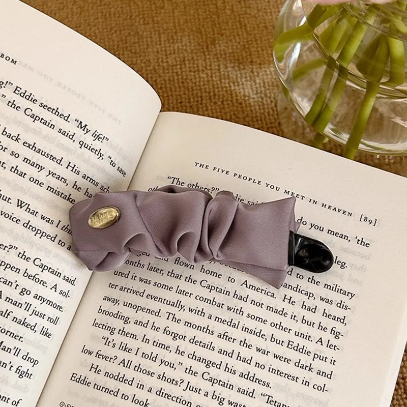 Korean Elegant Solid Fold Satin Banana Hair Clip For Women Girls Sweet Hair Ornament Hairpin Barrette Fashion Hair Accessories