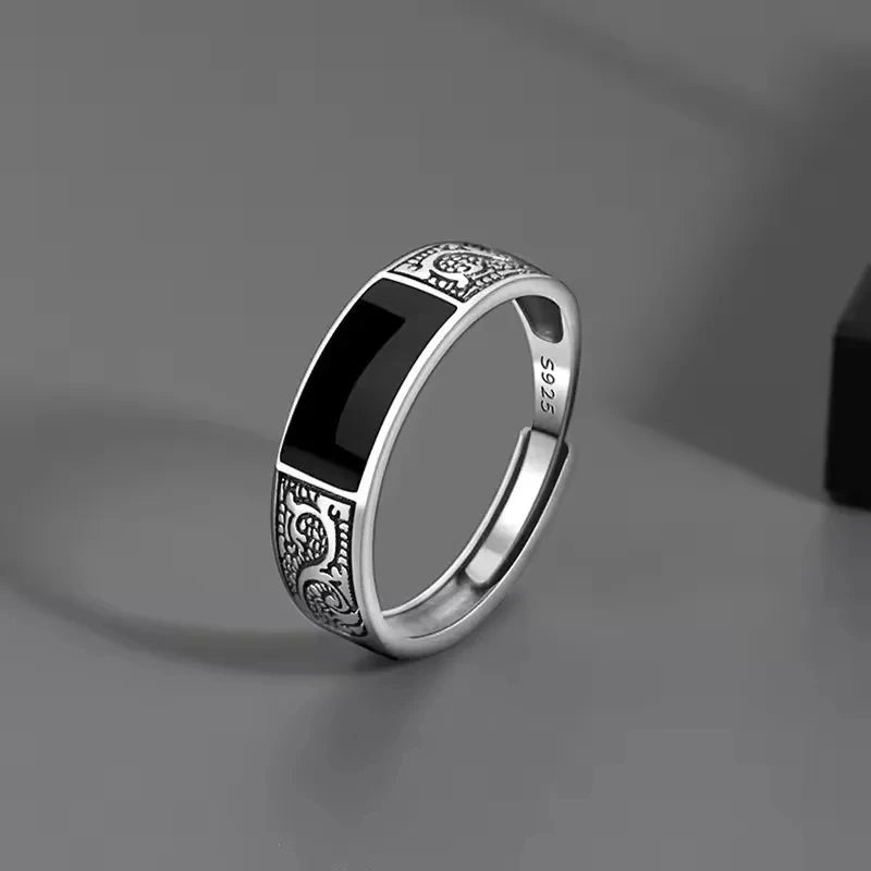 Sam Panda 925 Sterling Silver Rings For Women Men Fine Jewelry Finger Adjustable Open Wing Shape Ring For Party Birthday Gift