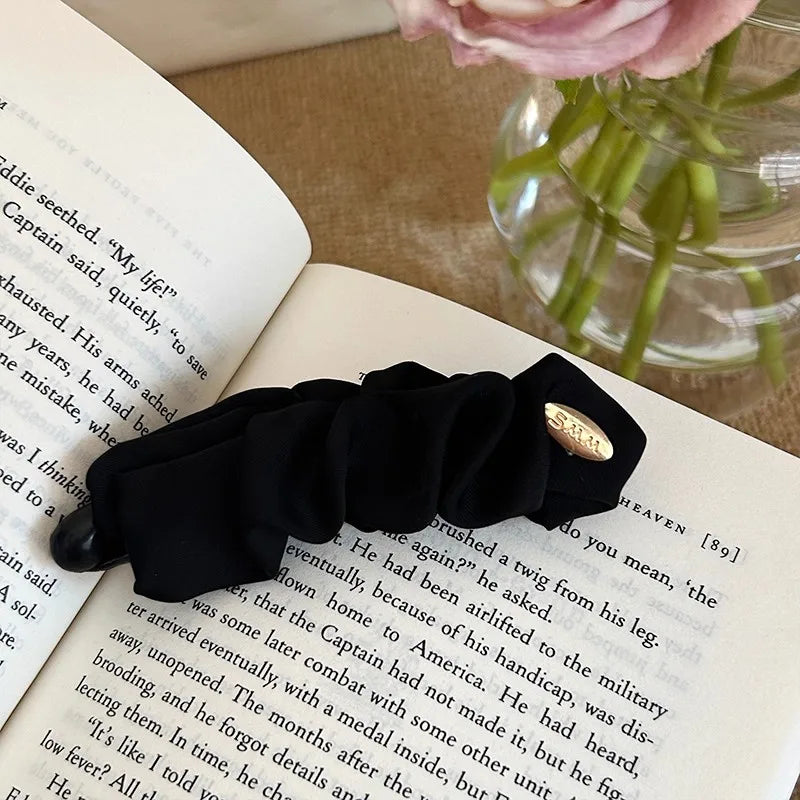 Korean Elegant Solid Fold Satin Banana Hair Clip For Women Girls Sweet Hair Ornament Hairpin Barrette Fashion Hair Accessories