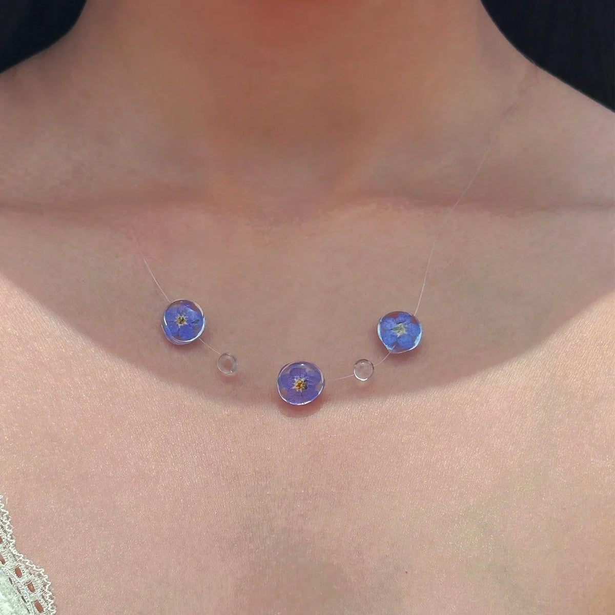 Ins Simulation Water Drop Clear Dewdrop Series Necklace Handmade Glue Dripped Fashion Jewelry Women Niche Gifts Friends