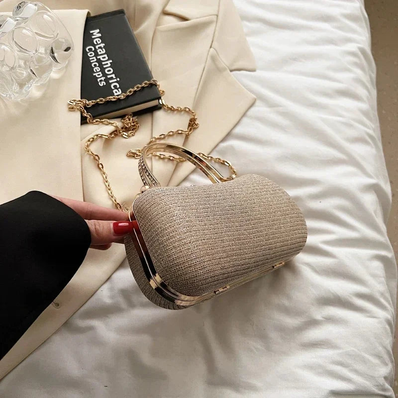 Chain Evening Bag Dinner Shoulder Bag for Women Handbag - Fashion Crossbody Bags Vintage Underarm Bag Satchel