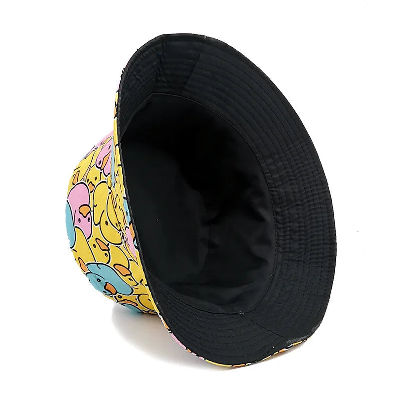 Duck Print Panama Summer Sunscreen Sun Hat Women Men Suitable for Daily Wear Bucket Hats Travel Fashion Decorate Fisherman Hats