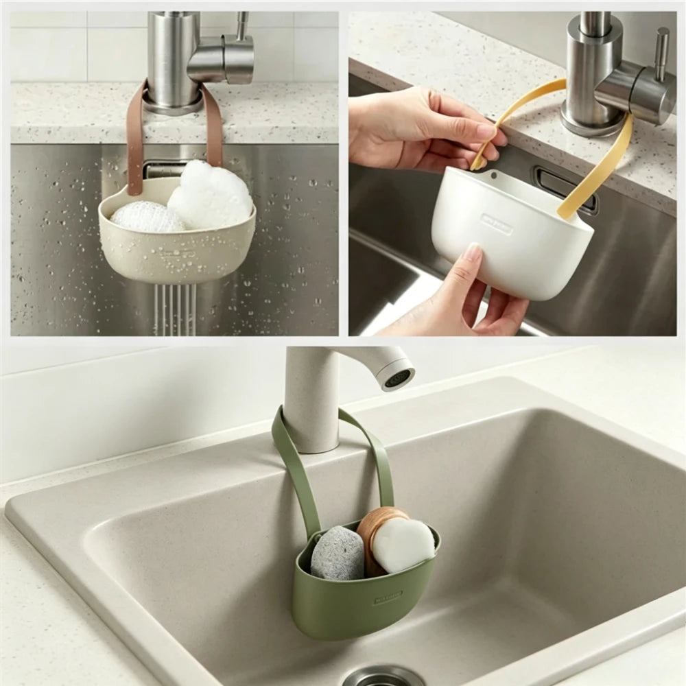 Kitchen Sink Holder Hanging Drain Basket - Soap Sponge Rack Faucet Holder - Kitchen Accessory New