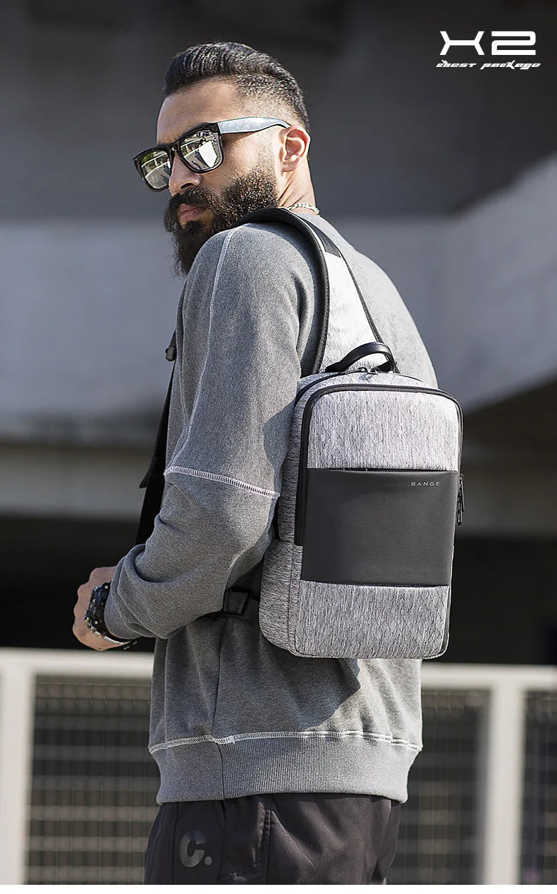 Fashion Men Travel Waterproof Leisure Business Chest Sports Packs Messenger Shoulder Sling Running Bag Men's Boys