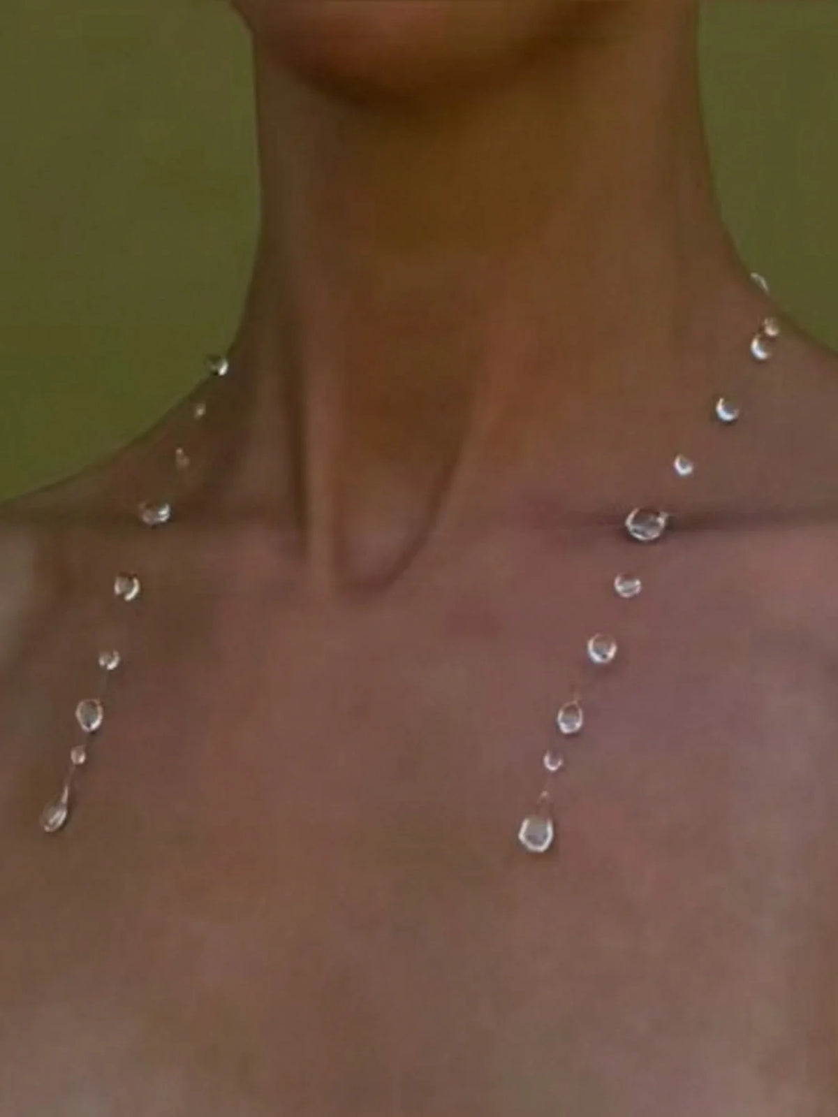 Ins Simulation Water Drop Clear Dewdrop Series Necklace Handmade Glue Dripped Fashion Jewelry Women Niche Gifts Friends