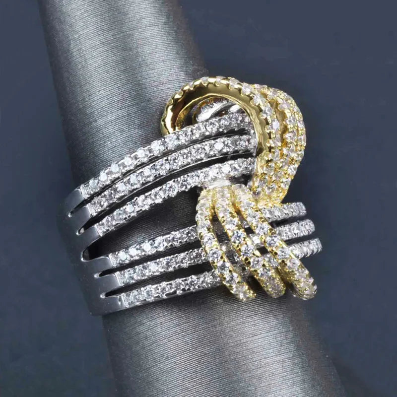 CAOSHI Luxury Cubic Zirconia Gold Color/Silver Color Ring Finger Newly Designed Wedding Accessories for Women Statement Jewelry