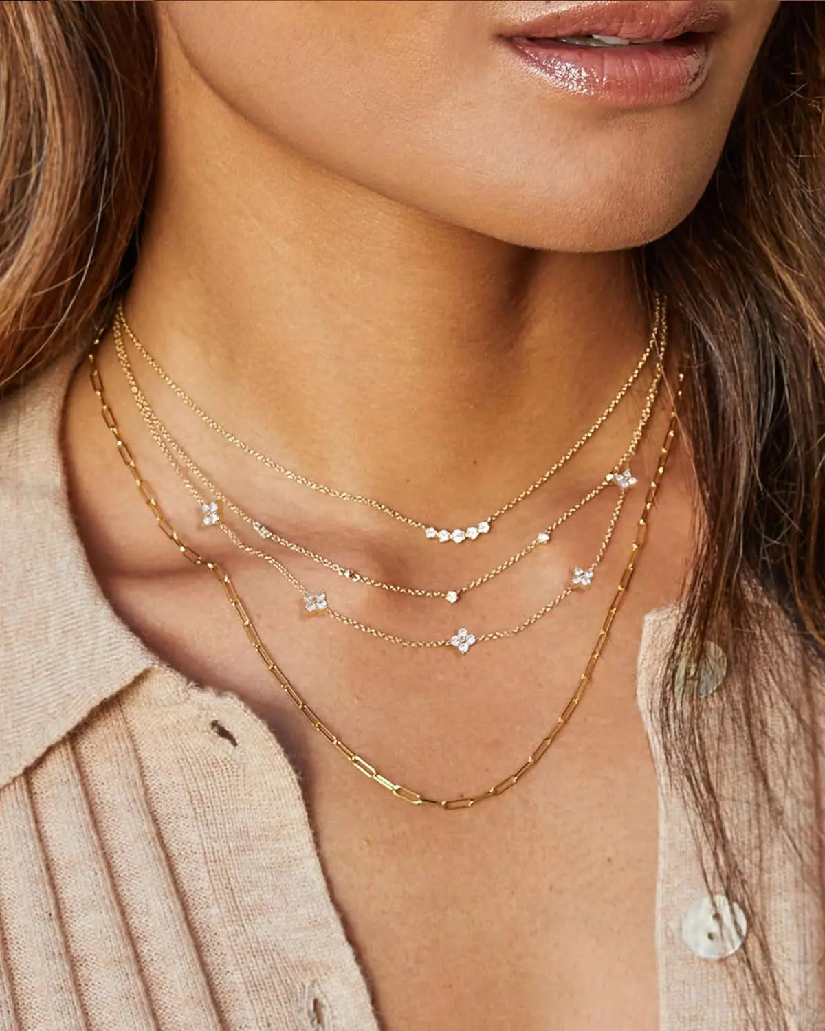 Silver/14K Gold Plated Cubic Zirconia Necklaces for Women Hypoallergenic Necklace Choker Necklace Christmas Gift For Women