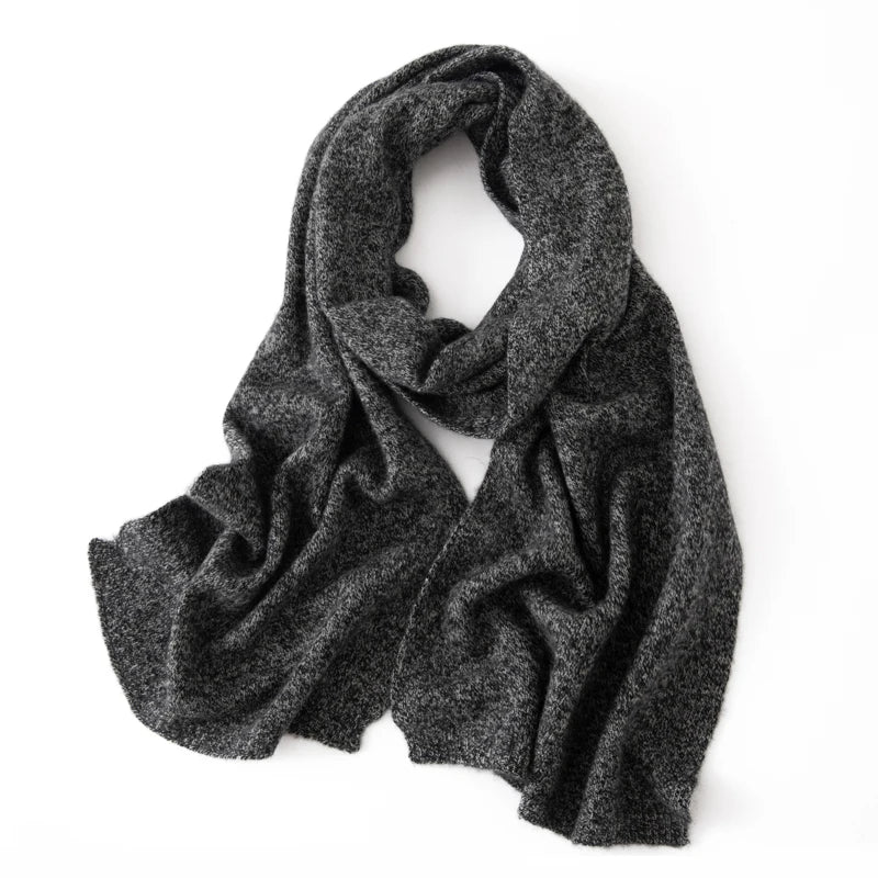 Soft 100% Cashmere Scarf for Autumn and Winter, Women's Knitted Warm Neck Protection Scarf 160*25CM