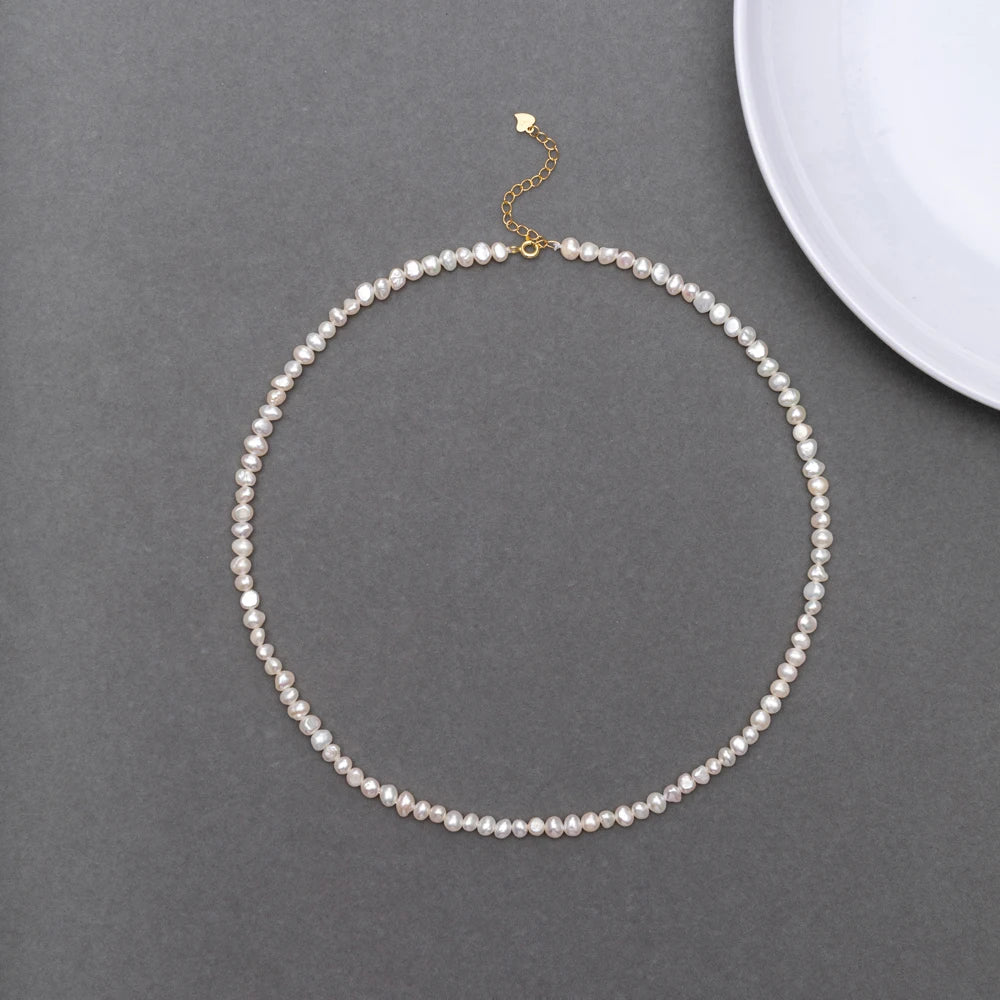 YWYC 4-5mm Baroque Freshwater Pearl Necklaces 38cm 45cm 50cm 925sterling Silver Necklaces Jewelry Gift 2026 New Arrivals