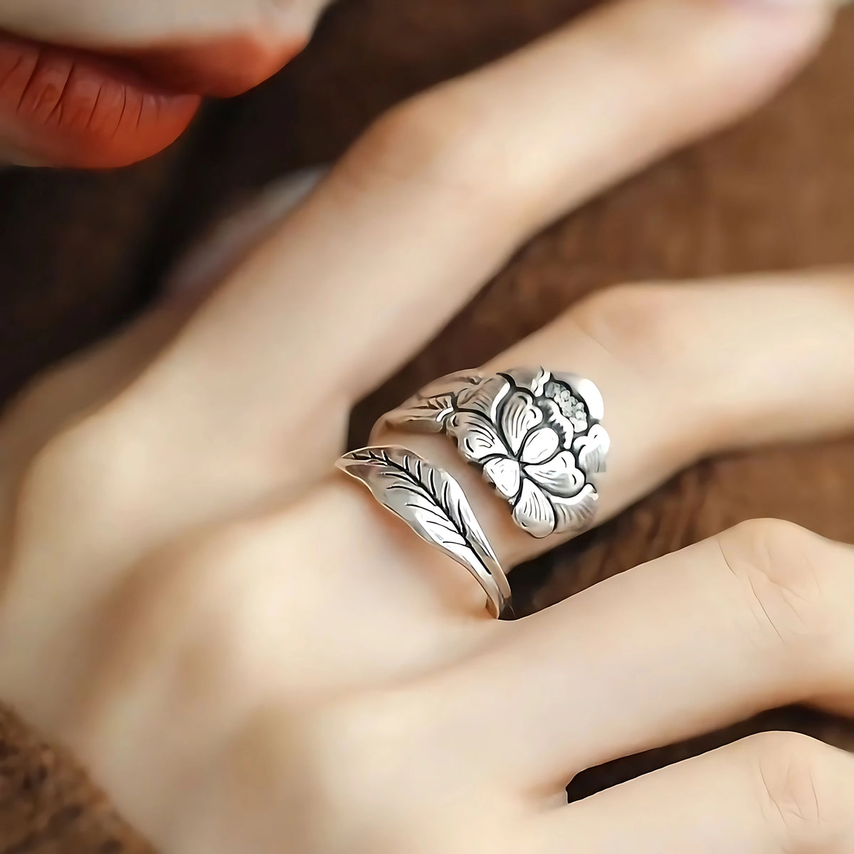 Sam Panda 925 Sterling Silver Rings For Women Men Fine Jewelry Finger Adjustable Open Wing Shape Ring For Party Birthday Gift