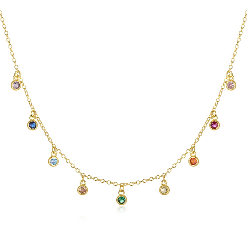 CANNER New 925 Sterling Silver Mini Zircon Pendant Necklaces Chain For Women Necklace Chains Fine Jewelry Gift Collares подвеска