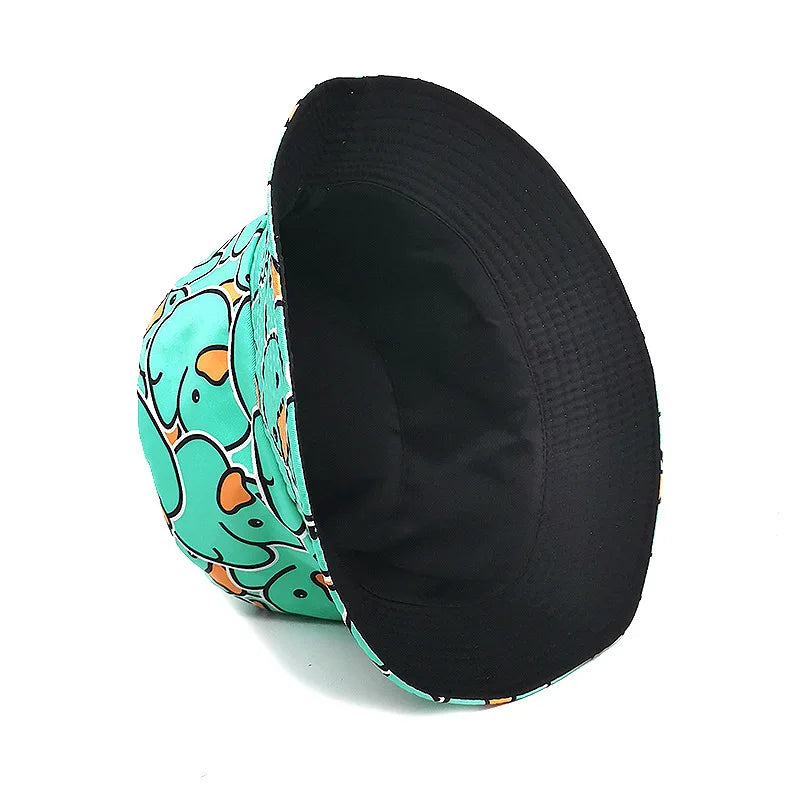 Duck Print Panama Summer Sunscreen Sun Hat Women Men Suitable for Daily Wear Bucket Hats Travel Fashion Decorate Fisherman Hats