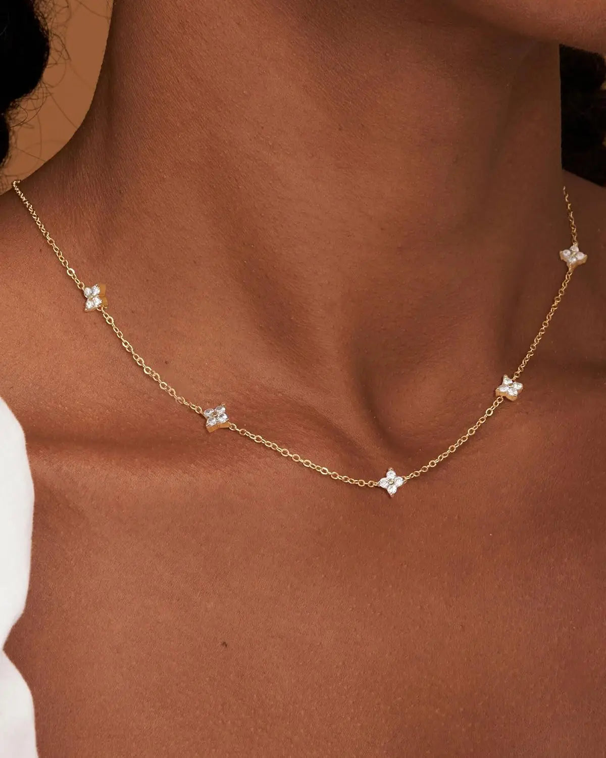 Silver/14K Gold Plated Cubic Zirconia Necklaces for Women Hypoallergenic Necklace Choker Necklace Christmas Gift For Women