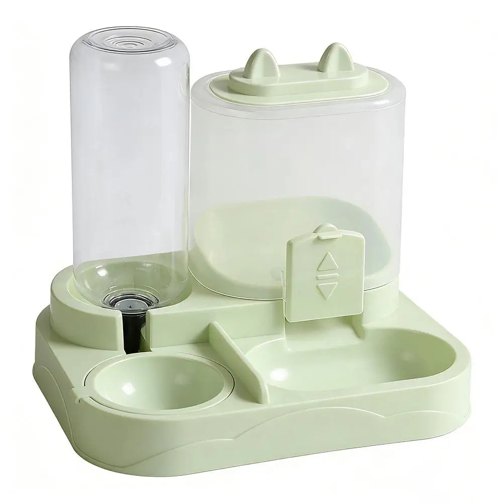 Plastic  Automatic Cat Feeder And Waterer All-in-One Pet Food Water Dispenser Large Capacity Food Storage Dispenser Pet Supplies