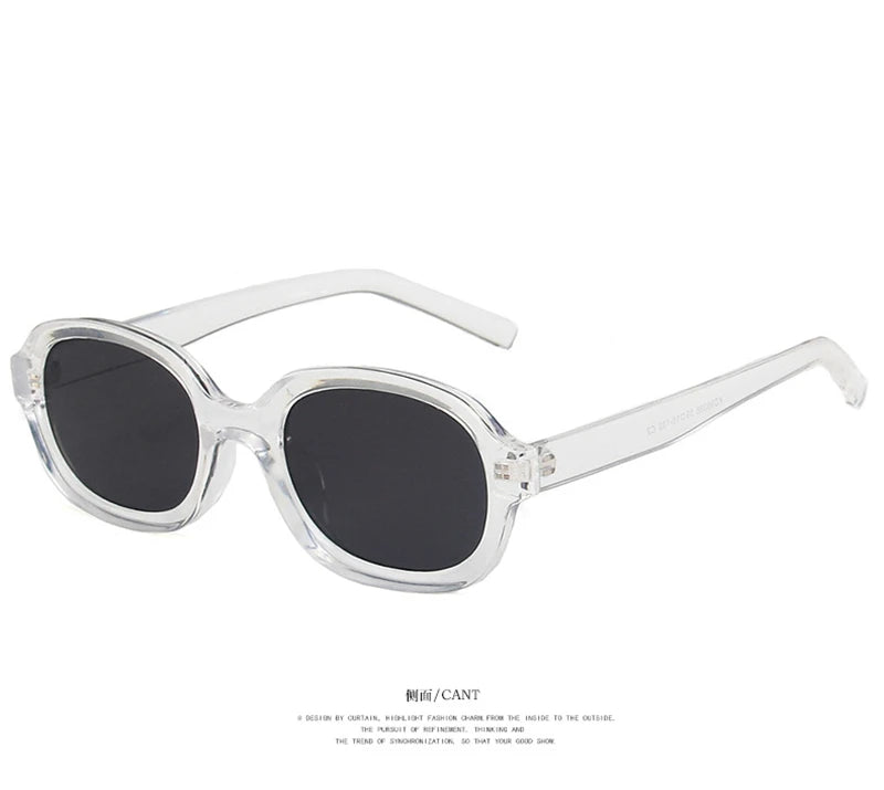Oval Concave Vintage Sunglasses Women Fashion Design Retro Brand Sun Glasses Female Hip Hop Vintage Round Designer Oculos De Sol