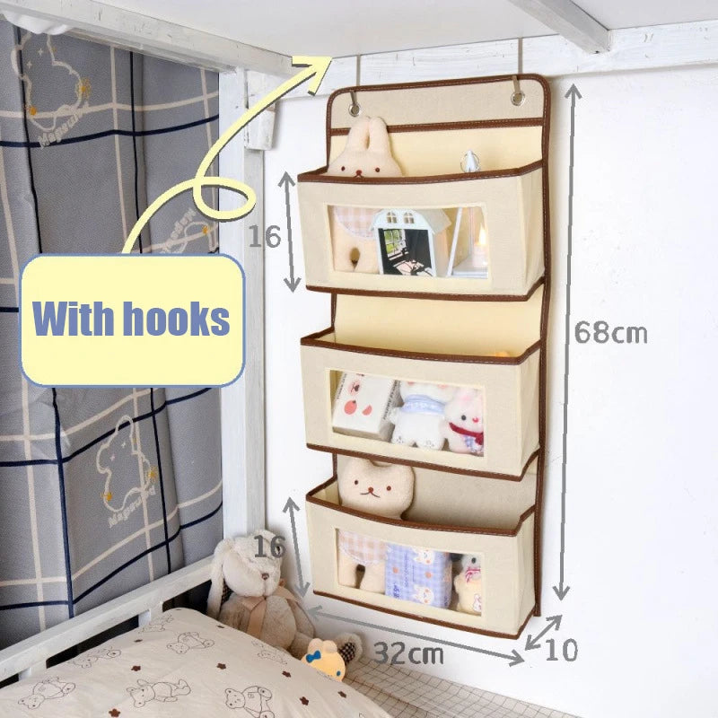 For Student Dormitory Home Use Dorm Bed Hook Hanging Storage Bag No Drill Under Bed Headboard Organizer Bedroom Bedside Rack